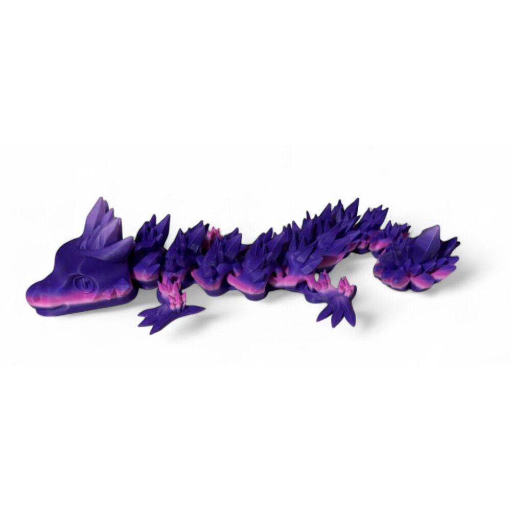 3D Printed - 8" Baby Crystal Dragon - Rainbow 03 - #3408-49